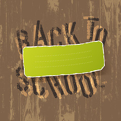 Image showing Educational background. Back to school and green label for text.