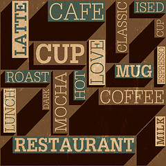 Image showing Coffee themed seamless retro background, vector