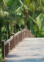 Image showing Old, wooden bridge