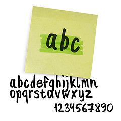 Image showing Handwritten alphabet (uppercase letters with numbers). Vector.