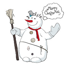 Image showing Cute snowman llustration. Vector, EPS8