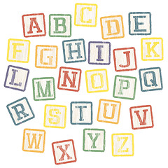 Image showing Baby blocks alphabet collection. Vector, EPS8