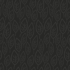 Image showing Dark leaves abstract seamless pattern. Vector, EPS8