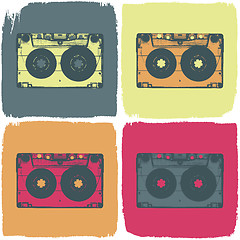 Image showing Audio cassette pop-art concept. Vector, EPS8