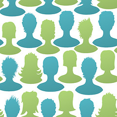 Image showing Social silhouettes seamless pattern, vector, EPS8