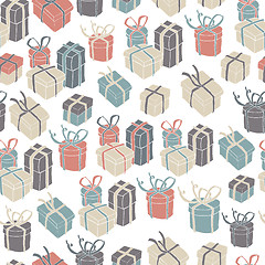 Image showing Gift boxes seamless pattern. VEctor illustration, EPS8