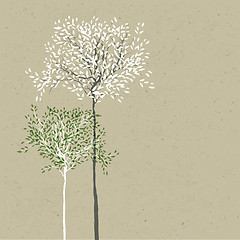 Image showing Trees background. The trunk and leaves in separate layers. Vecto