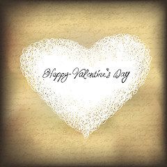 Image showing Greeting vintage Valentine`s card with space for text. Vector, E