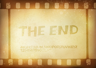 Image showing Old filmstrip. Movie ending frame.  Vector illustration, EPS10