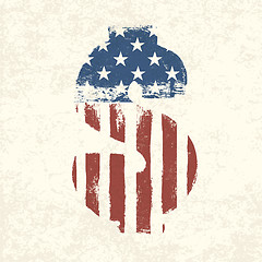 Image showing Grunge american flag themed dollar sign.