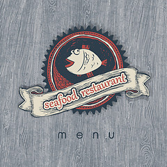 Image showing Seafood restaurant menu. Vectior, EPS10.