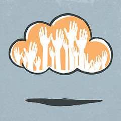 Image showing Cloud hands. Hand-drawn vector illustration, EPS10.