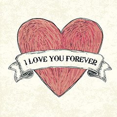 Image showing I love you forever. Vector illustration, eps10