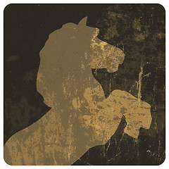 Image showing Horse silhouette on grunge texture. Vector, EPS10