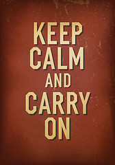 Image showing The words keep calm and carry on. Vector, EPS10 