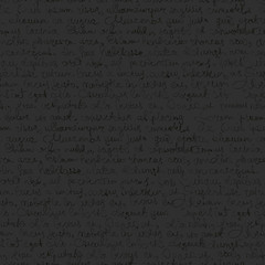 Image showing Seamless abstract text pattern on dark gray background. Vector, 