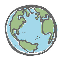 Image showing Hand drawn earth. Vector, EPS8