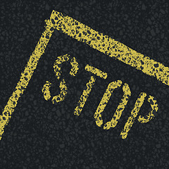 Image showing Stop sign on road. Vector