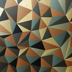 Image showing Brown gamut triangle patch surface. Abstract background, vector,