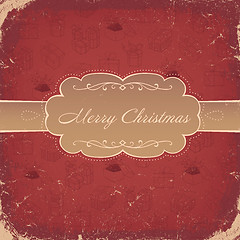 Image showing Red Vintage Christmas Background. Vector, EPS8