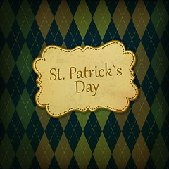 Image showing St. Patrick holiday greeting card. Vintage styled, vector, EPS10