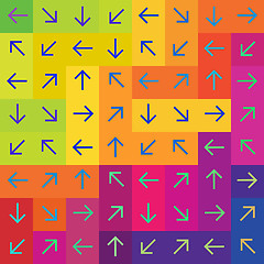 Image showing Abstract arrows on colorful rectangles background, vector