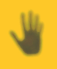 Image showing Hand icon on yellow background . Vector, EPS8