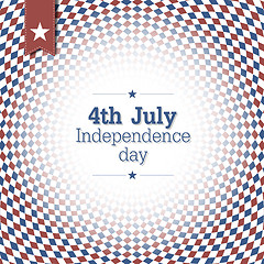 Image showing Independence Day. 4th of July. Poster design with blue and red c