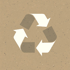 Image showing Recycled sign on reuse paper. Vector, EPS10