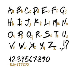 Image showing Hand drawn alphabet letters, in two faces (upper and lowercase).