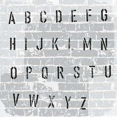 Image showing Stencil grunge alphabet. Vector, EPS10