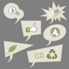 Image showing Ecology icons in speech bubbles. Vector elements collection, EPS