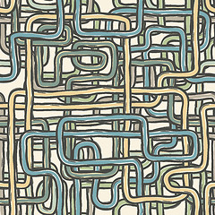 Image showing Seamless tangled wires retro background. Vector, EPS10