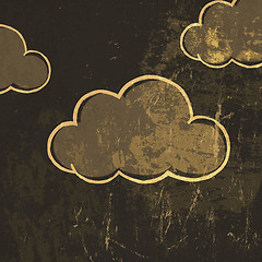 Image showing Retro clouds vector background.