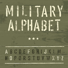 Image showing Military Vintage Alphabet. Vector, EPS10