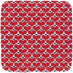 Image showing Hearts symbols ornament in american national colors. Abstract ve
