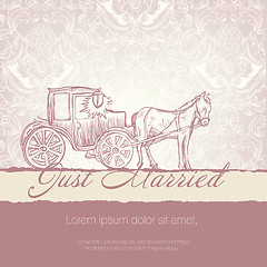 Image showing Wedding card with typographics template. Vector EPS10. 