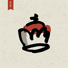 Image showing Crown sign on paper texture. Vector, EPS10