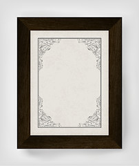 Image showing Vintage border with wooden frame. Vector illustration, EPS10