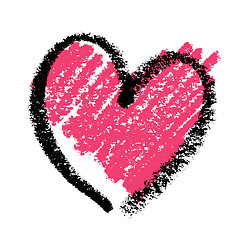 Image showing Abstract pink heart, painted with lipstick