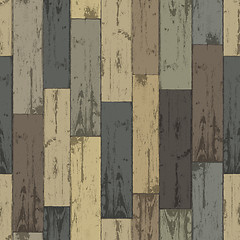 Image showing Wooden multi-color planks. Seamless pattern, vector illustration