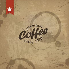 Image showing Coffee grunge retro background. Vector, EPS10