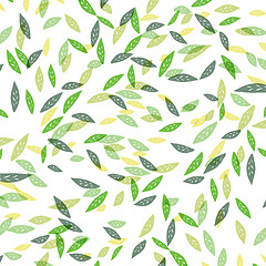 Image showing Green leaves background seamless.