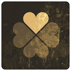 Image showing Grunge lucky clover leaf. Vector