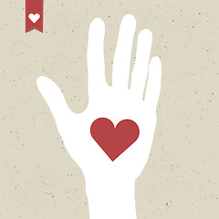 Image showing Heart sign on paper texture. Vector, EPS10