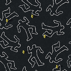 Image showing Crime scene seamless pattern with locations of evidence. Vector 