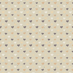 Image showing Seamless hearts pattern on paper texture. Vector, EPS10