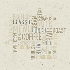 Image showing Coffee themed poster design template. Vector, EPS10