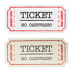 Image showing Vintage paper ticket, two versions. Vector illustration, EPS10.