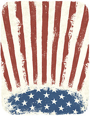 Image showing American patriotic poster background. Vintage style poster templ